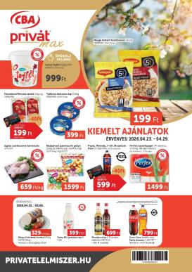 privat-elelmiszer - A jövőbeli Privát Max akciós újság csütörtöktől 2026.04.23.-tól szerdától 2026.04.29.-ig érvényes.
