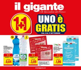il-gigante - Volantino Il Gigante - 1+1 Uno è Gratis valido dal 04/09 al 17/09