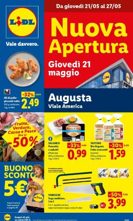lidl - Volantino attuale di Lidl - Nuova apertura Augusta valido dal giovedì 21/05/2026 al mercoledì 27/05/2026