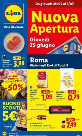 lidl - Volantino attuale di Lidl - Nuova apertura Roma valido dal giovedì 25/06/2026 al mercoledì 01/07/2026