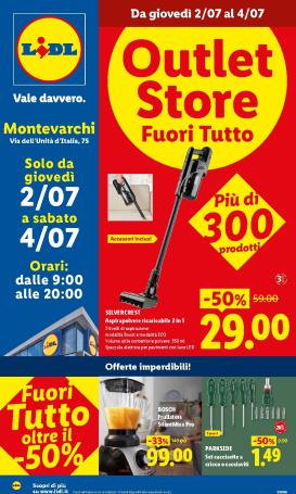 lidl - Volantino Lidl - Outlet Store Montevarchi per la prossima settimana dal giovedì 02/07/2026 al sabato 04/07/2026