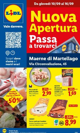 lidl - Volantino Lidl - Nuova apertura - Maerne di Martellago per la prossima settimana dal giovedì 10/09/2026 al mercoledì 16/09/2026