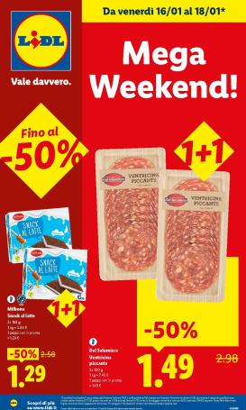lidl - Volantino Lidl - Mega Weekend valido dal 16/01 al 18/01