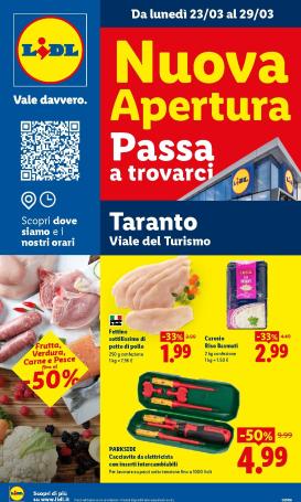 lidl - Volantino Lidl - Nuova apertura Taranto valido dal 23/03/2026 al 29/03/2026