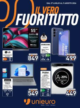 unieuro - Volantino attuale di Unieuro valido dal lunedì 27/07/2026 al domenica 09/08/2026