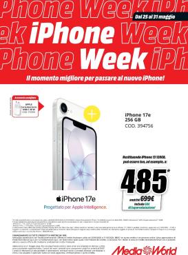 mediaworld - Volantino attuale di Mediaworld - Iphone week valido dal lunedì 25/05/2026 al domenica 31/05/2026