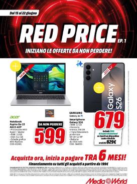 mediaworld - Volantino attuale di Mediaworld - Red Price valido dal lunedì 15/06/2026 al lunedì 22/06/2026