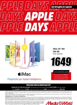 mediaworld - Volantino attuale di Mediaworld - Apple Days valido dal giovedì 30/07/2026 al domenica 02/08/2026