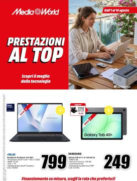 mediaworld - Volantino attuale di Mediaworld valido dal sabato 01/08/2026 al venerdì 14/08/2026