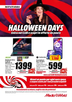 mediaworld - Volantino Mediaworld - Halloween Days valido dal 27/10 al 31/10