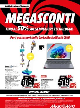 mediaworld - Volantino Mediaworld valido dal 27/12 al 08/01