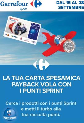 carrefour - Volantino Carrefour - Punti Sprint Payback per la prossima settimana dal martedì 15/09/2026 al lunedì 28/09/2026