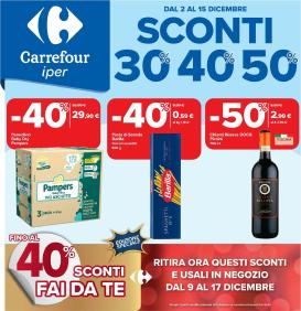 carrefour - Volantino Carrefour - Sconti 30%, 40% e 50% valido dal 02/12 al 15/12