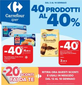 carrefour - Volantino Carrefour - 40 prodotti al 40% valido dal 02/01 al 14/01