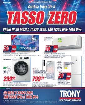 trony - Volantino attuale di Trony valido dal giovedì 30/07/2026 al domenica 23/08/2026