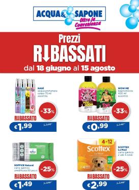 acqua-e-sapone - Volantino attuale di Acqua e Sapone - Prezzi Ribassati valido dal giovedì 18/06/2026 al sabato 15/08/2026