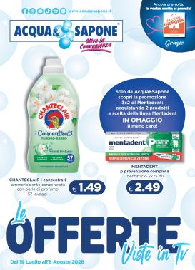acqua-e-sapone - Volantino attuale di Acqua e Sapone valido dal domenica 19/07/2026 al sabato 08/08/2026