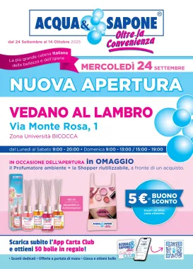acqua-e-sapone - Volantino Acqua e Sapone - Vedano Al Lambro valido dal 24/09 al 14/10