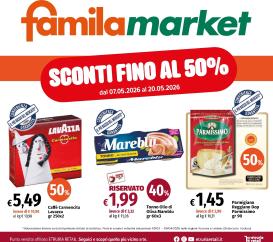 famila - Volantino attuale di Famila Market - Sconto Fino al 50% valido dal lunedì 18/05/2026 al mercoledì 20/05/2026