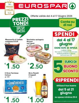 eurospar - Volantino futuro Eurospar valido dal giovedì 04/06/2026 al mercoledì 17/06/2026