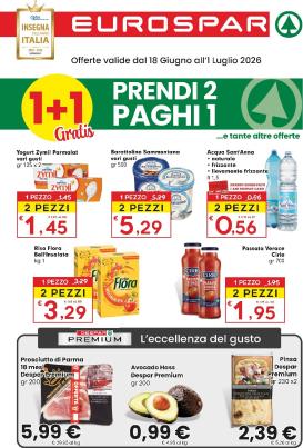 eurospar - Volantino futuro Eurospar valido dal giovedì 18/06/2026 al mercoledì 01/07/2026
