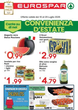 eurospar - Volantino futuro Eurospar valido dal giovedì 16/07/2026 al mercoledì 29/07/2026