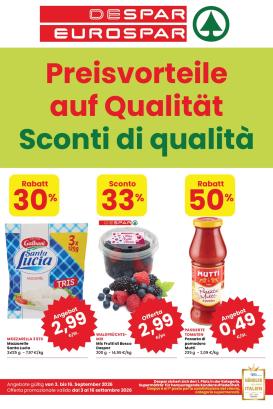eurospar - Volantino attuale di Eurospar & Despar valido dal giovedì 03/09/2026 al mercoledì 16/09/2026
