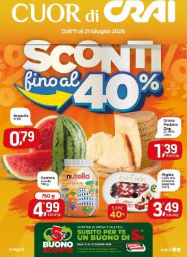 crai - Volantino attuale di Crai - Sconti fino al 40% valido dal giovedì 11/06/2026 al domenica 21/06/2026