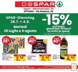 despar - Volantino attuale di Despar Appiano valido dal giovedì 23/07/2026 al mercoledì 05/08/2026