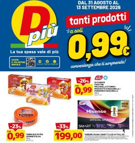 dpiu - Volantino DPiù per la prossima settimana dal lunedì 31/08/2026 al domenica 13/09/2026