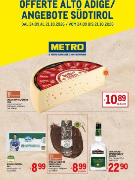 metro - Volantino futuro Metro - Offerte Alto Adige Südtirol valido dal giovedì 24/09/2026 al mercoledì 21/10/2026