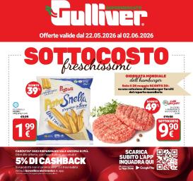 gulliver - Volantino attuale di Gulliver valido dal venerdì 22/05/2026 al martedì 02/06/2026
