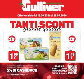 gulliver - Volantino attuale di Gulliver valido dal venerdì 18/09/2026 al lunedì 28/09/2026