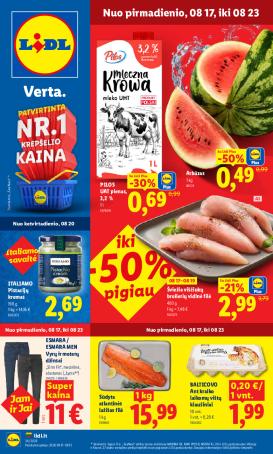 lidl - MAISTO PREKIŲ PASIŪLYMAI (2026-08-17 - 2026-08-23)