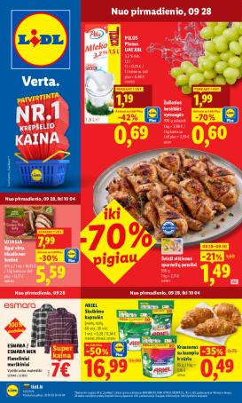 lidl - MAISTO PREKIŲ PASIŪLYMAI (2026-09-28 - 2026-10-04)