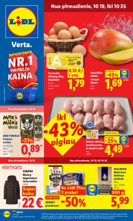 lidl - MAISTO PREKIŲ PASIŪLYMAI (2026-10-19 - 2026-10-25)