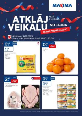 maxima - MAXIMA - Atklāj veikalu, Olaine, Veselības iela 1 (18.12.2025 - 22.12.2025)