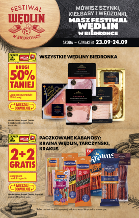 biedronka - Aktualna gazetka Biedronka - Festiwal wędlin ważna od 21.09.2026 do 26.09.2026