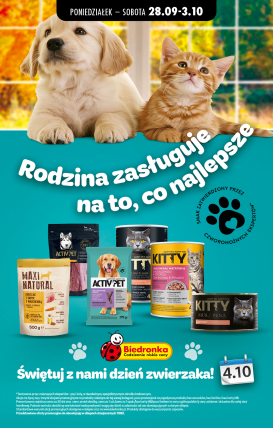 biedronka - Nowa gazetka Biedronka - Petfood ważna od 28.09.2026 do 03.10.2026
