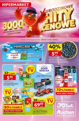 auchan - Nowa gazetka Auchan - Gazetka 30 Lat Hipermarket Auchan ważna od 28.05.2026 do 03.06.2026