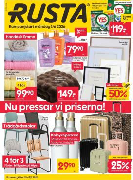 rusta - Aktuellt Rusta reklamblad från måndag, 01/06/2026 till söndag, 07/06/2026