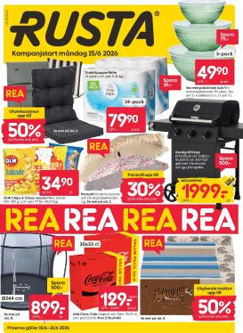 rusta - Aktuellt Rusta reklamblad från måndag, 15/06/2026 till söndag, 21/06/2026