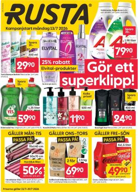 rusta - Aktuellt Rusta reklamblad från måndag, 13/07/2026 till fredag, 31/07/2026