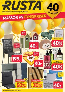 rusta - Aktuellt Rusta reklamblad giltigt från måndag 20/04/2026 till söndag 26/04/2026