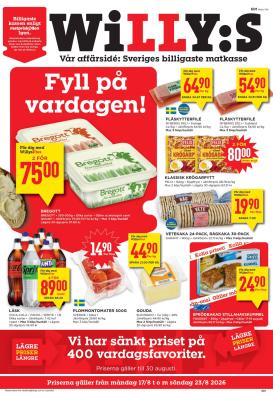 willy-s - Aktuellt Willy's reklamblad från måndag, 17/08/2026 till söndag, 23/08/2026