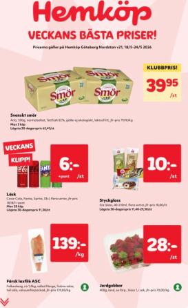 hemkop - Aktuellt Hemköp reklamblad från måndag, 18/05/2026 till söndag, 24/05/2026