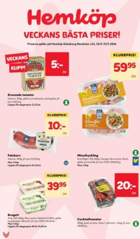 hemkop - Aktuellt Hemköp reklamblad från måndag, 25/05/2026 till söndag, 31/05/2026