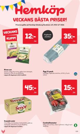 hemkop - Aktuellt Hemköp reklamblad från måndag, 29/06/2026 till söndag, 05/07/2026