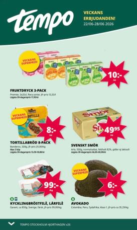 tempo - Aktuellt Tempo reklamblad från måndag, 22/06/2026 till söndag, 28/06/2026
