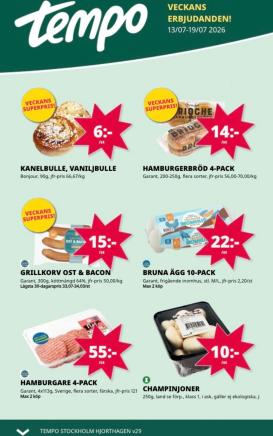 tempo - Aktuellt Tempo reklamblad från måndag, 13/07/2026 till söndag, 19/07/2026